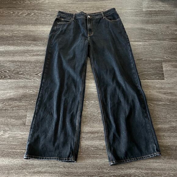 NWT Lioness Top Model Jeans Charcoal Size XXL / 12 Wide Leg Straight Denim Pants - Picture 12 of 15